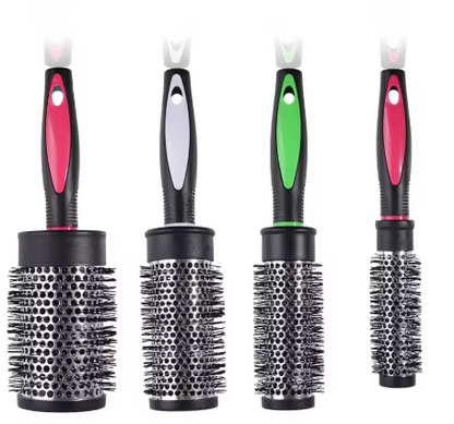 4-in-1 Nano Ceramic Ion Round Brush Set – Fast Dry, Smooth Shine, Salon Curls