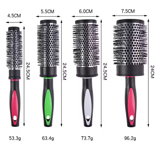 4-in-1 Nano Ceramic Ion Round Brush Set – Fast Dry, Smooth Shine, Salon Curls