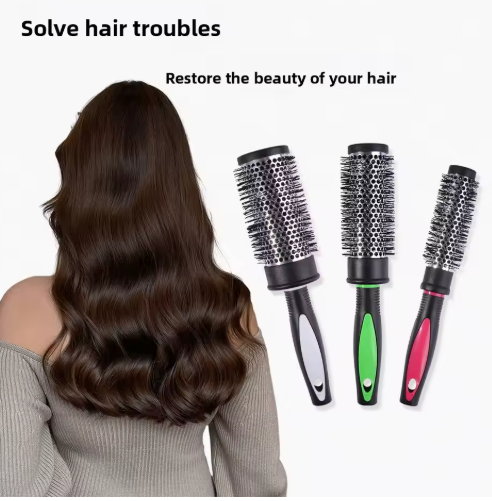 4-in-1 Nano Ceramic Ion Round Brush Set – Fast Dry, Smooth Shine, Salon Curls