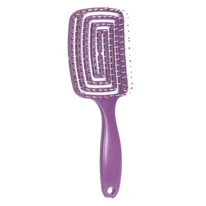 Elastic Massage Hair Brush – Hollow Vented Detangling Comb for Fast Blow Drying