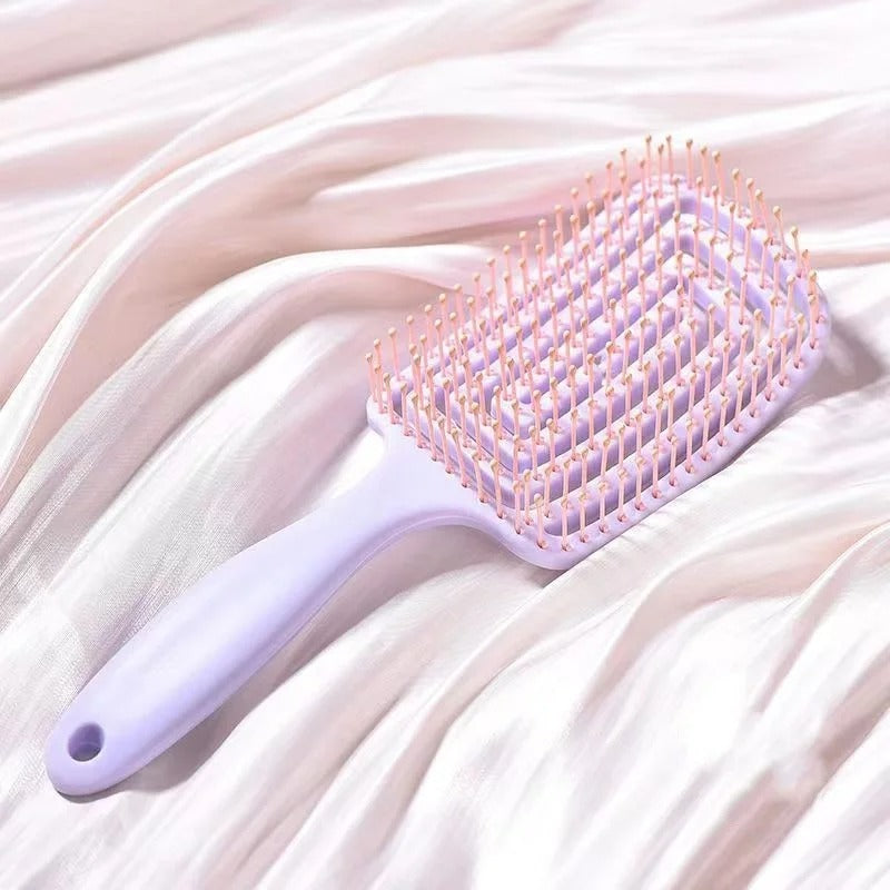 Elastic Massage Hair Brush – Hollow Vented Detangling Comb for Fast Blow Drying