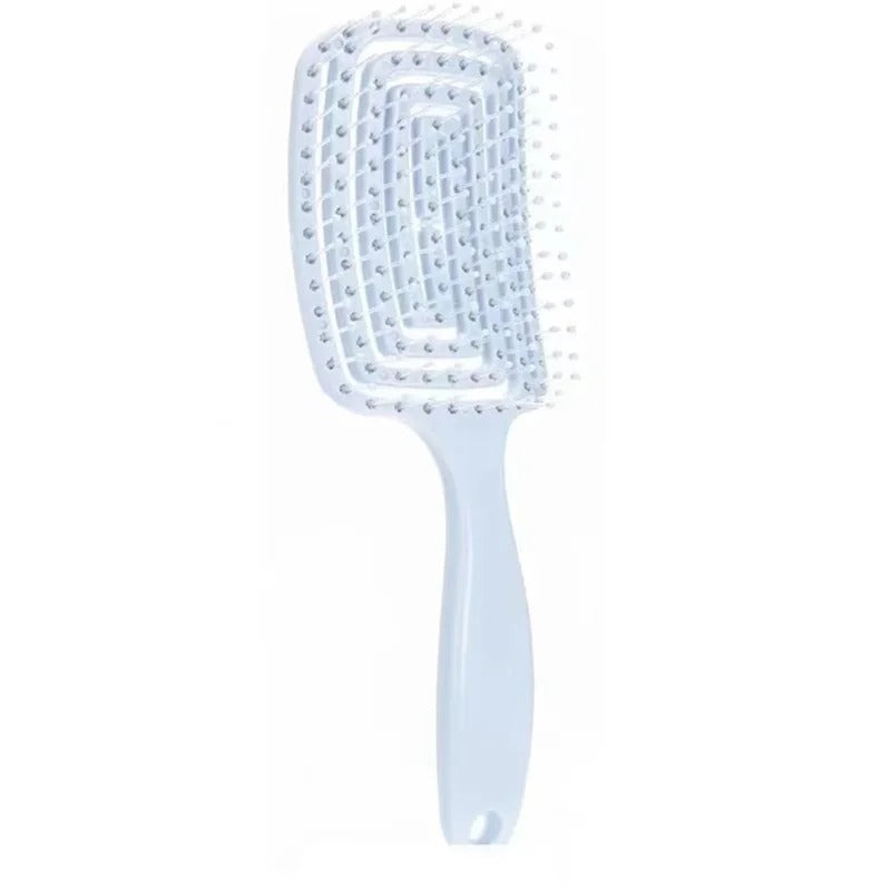 Elastic Massage Hair Brush – Hollow Vented Detangling Comb for Fast Blow Drying