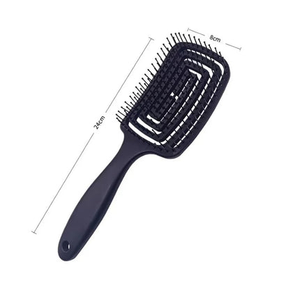 Elastic Massage Hair Brush – Hollow Vented Detangling Comb for Fast Blow Drying