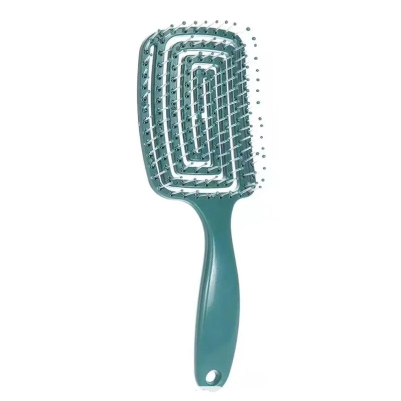 Elastic Massage Hair Brush – Hollow Vented Detangling Comb for Fast Blow Drying