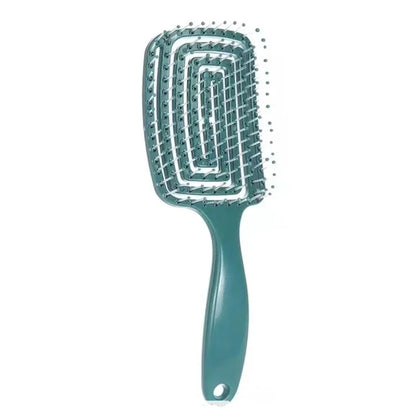 Elastic Massage Hair Brush – Hollow Vented Detangling Comb for Fast Blow Drying